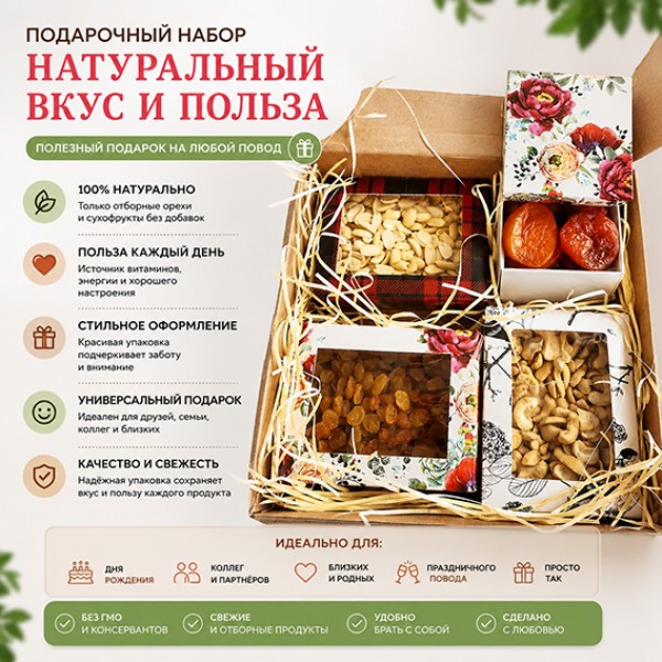 Подарочный набор с цукатами и орехами