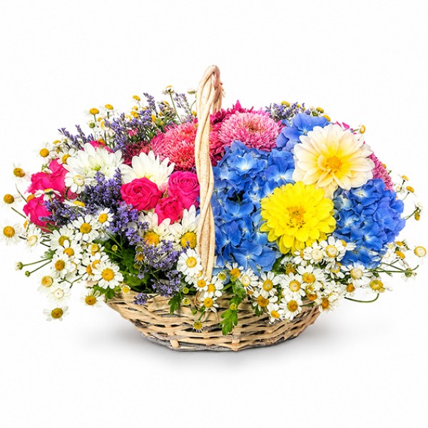 Корзинка дня из сезонных цветов